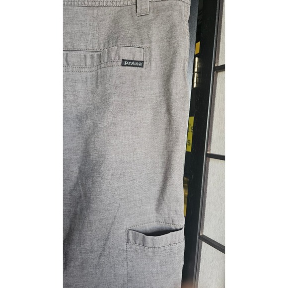 PRANA Grey Hemp Blend Performance Shorts Men's 38 Outdoor Travel Stretch - Picture 8 of 8